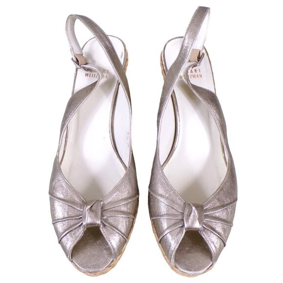 NEW Stuart Weitzman Peep Toe Fiesta Espadrille Wedge Sandals Size 9.5M #506 - Picture 1 of 8